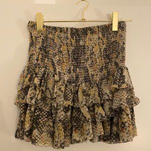 ISABEL MARANT Snakeskin Ruffle Skirt Sz 2 - 4 Fr36